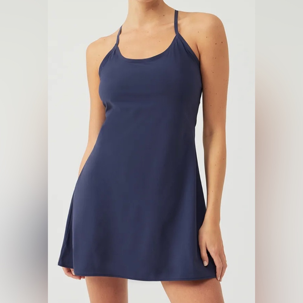 Outdoor Voices Exercise Dress, Size L Navy Blue